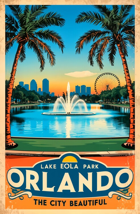 Αφίσα Orlando Poster: Vintage City Beautiful Artwork