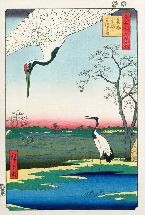 Canvas Print Minowa Kanasugi Mikawashima (Japanese Cranes)