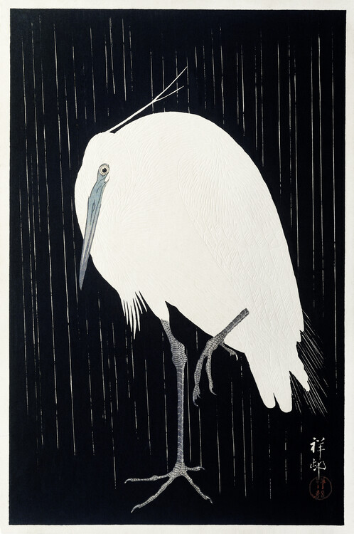 Wall Mural Egret in the rain (1925)