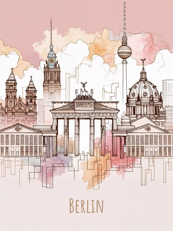 Poster Berlin Abstract Modern City Sketch