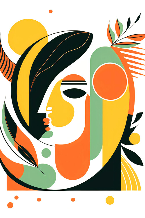 Плакат Minimal abstract, Boho lines & shapes, picasso style