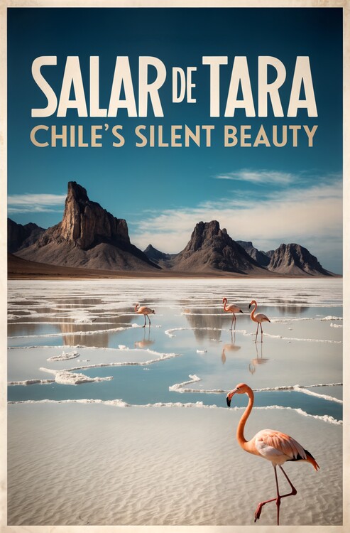 Αφίσα Vintage Travel Poster Salar de Tara: Chile's Silent Beauty