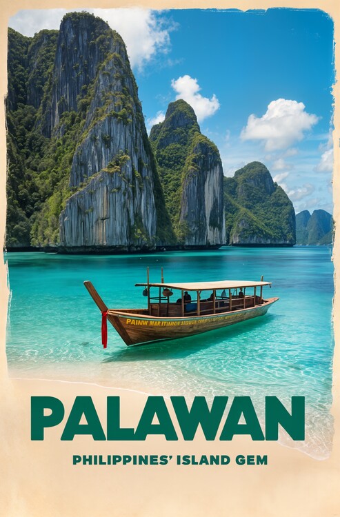 Αφίσα Discover Palawan: An Island Paradise Captured in Art