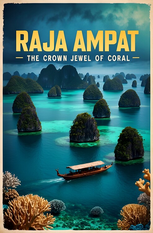Αφίσα Discover Raja Ampat: A Coral Reef Treasure in Art
