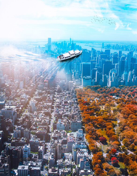 Poster Central Park under ocean boat