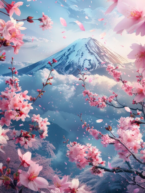 Плакат fuji mountain vintage poster