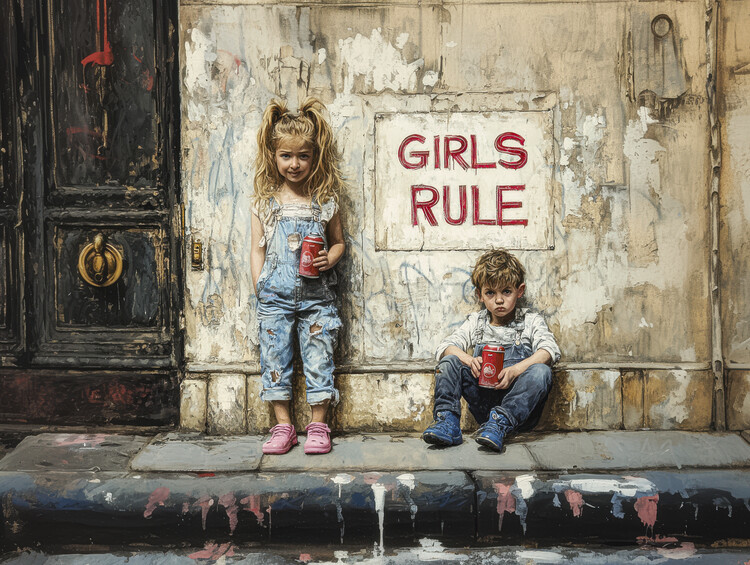 Plagát Girls Rule Graffiti