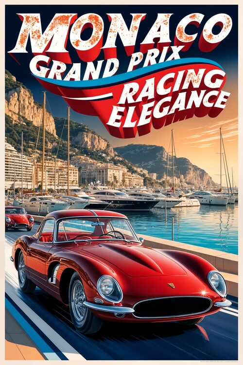 Plakat Monaco Grand Prix Poster: Racing Elegance