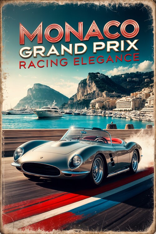 Poster 1960s Grand Prix Nostalgia: Sleek Racing Elegance