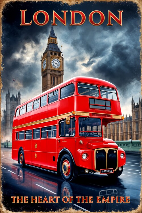 Plakát Vintage London Poster: The Heart of the Empire