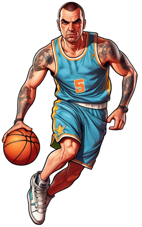 T-shirt basketball player in action