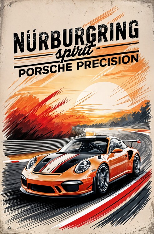 Poster Timeless Porsche Precision: Nürburgring Speed Poster
