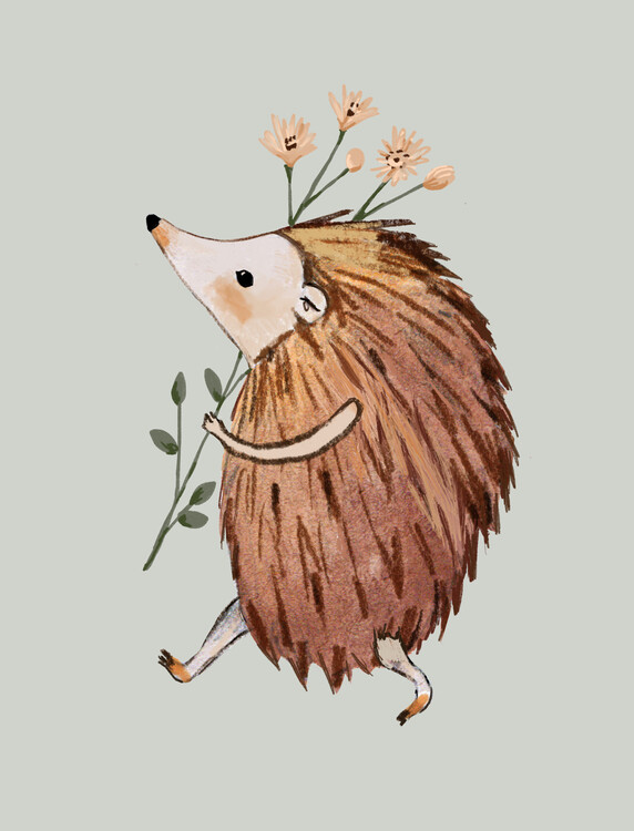 Canvas Print Forest - hedgehog
