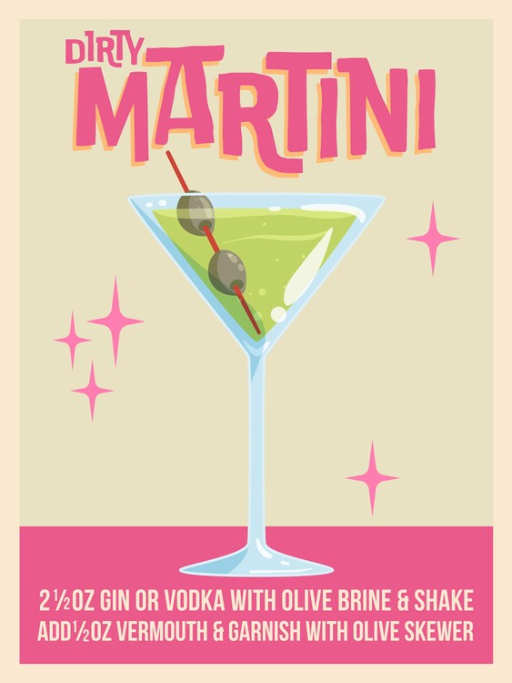Plakát Dirty Martini Cocktail
