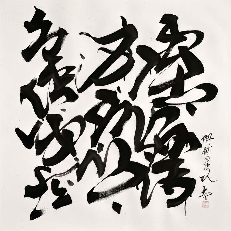 Αφίσα Aditional Chinese Calligraphy Brush and Ink Art