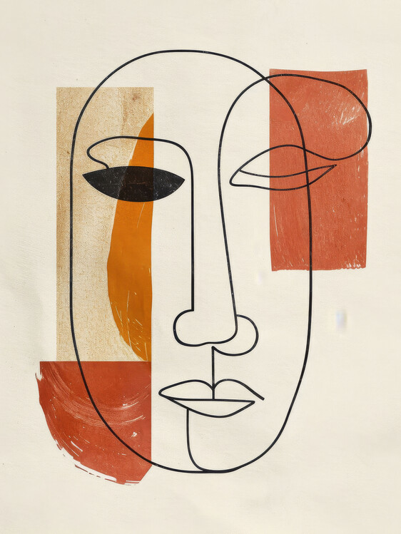 Poster Single Line Sketch  Mid-Century Modern wall decoration