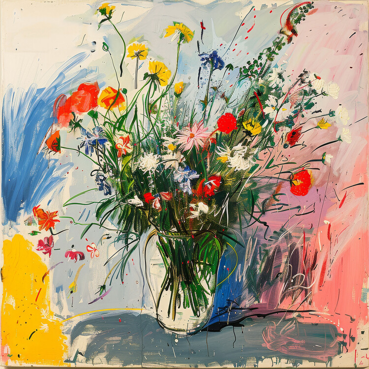 Αφίσα Colorful Floral Painting A Modern Matisse style, wall decor