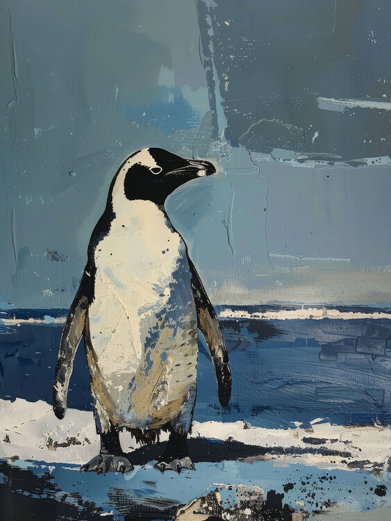 Αφίσα Penguin Portrait Oil Painting, Nicolas de Staël style