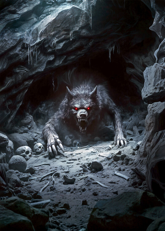 Canvas Print Scary terrifying wolf
