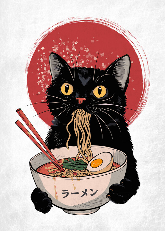 Poster Cat Ramen Japan
