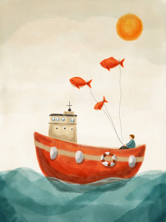 Poster In The Red Boat