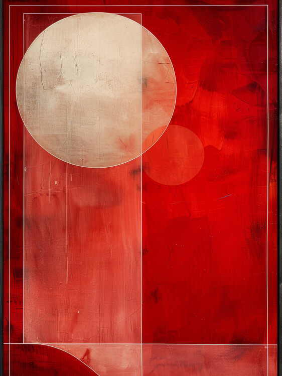 Juliste buy wall art online, Red and White Abstract Artwork, wall