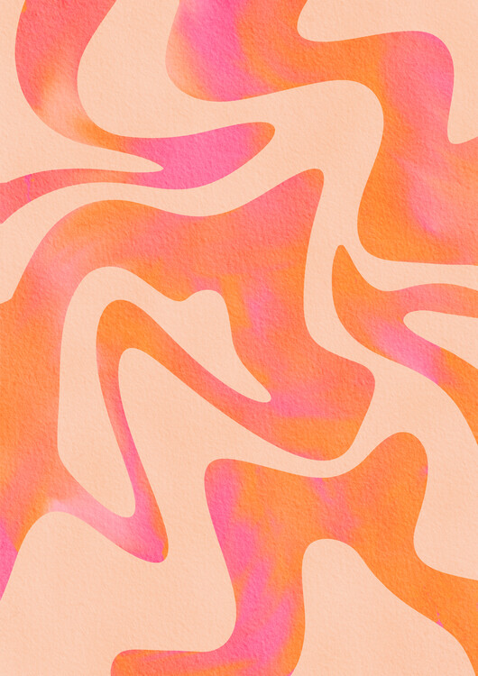 Poster Abstract Wave - Peach Fuzz