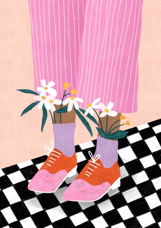 Poster Floral Socks