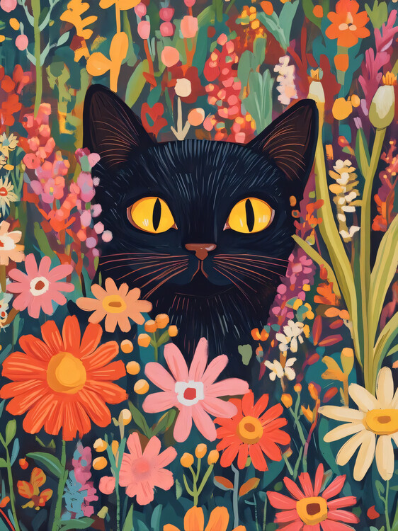 Poster Flower Cat