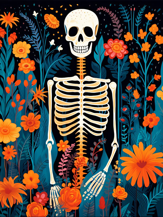 Poster Flower Skeleton