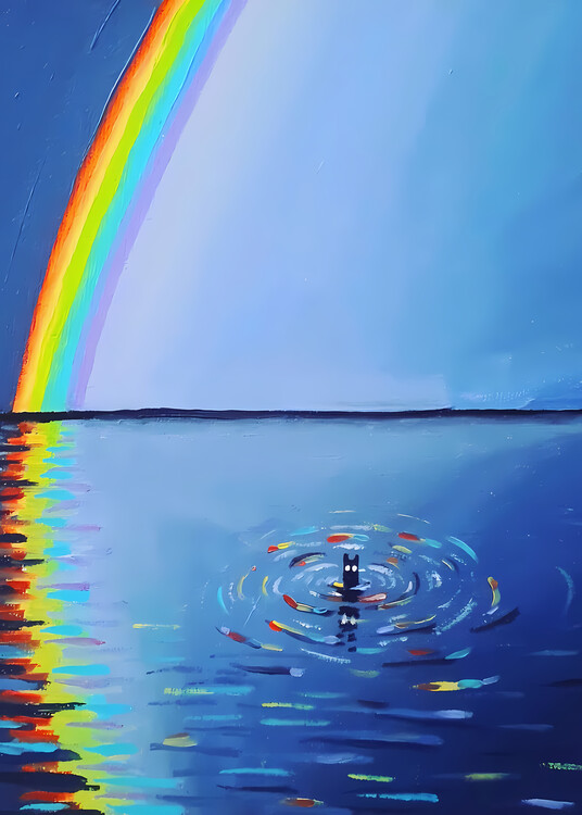 Poster Rainbow and Cat