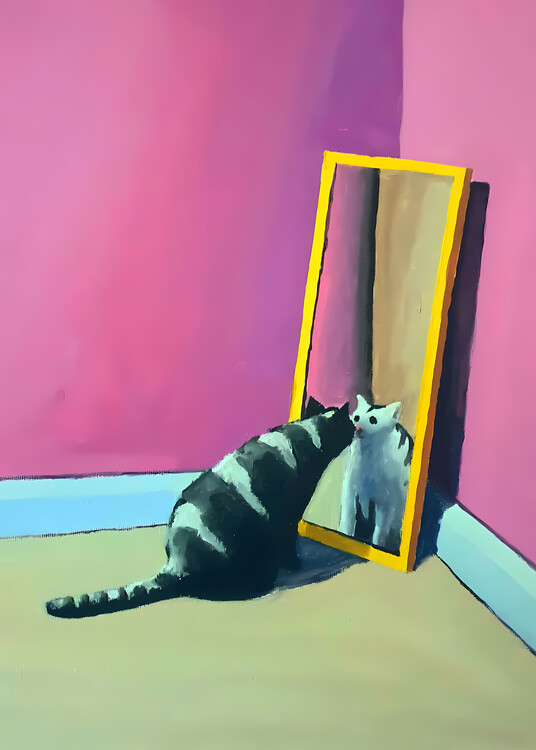 Poster Cat in a Mirror