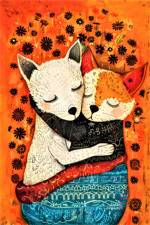 Poster Warm Snug Pets Hug