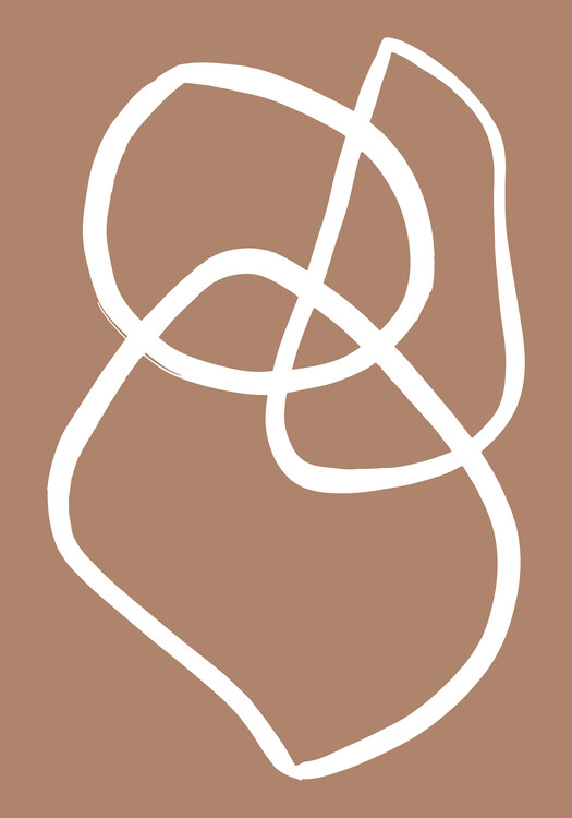 Plakát Abstract Lines Mocha