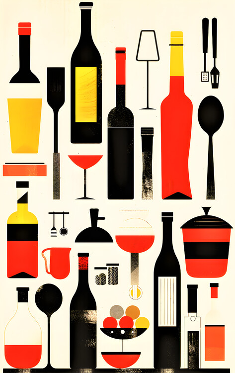 Poster Abstract Wine Collection Abstract Kitchen Wall Art