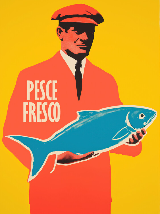 Poster Pesce Fresco | Fresh Seafood Italy Kitchen Poster
