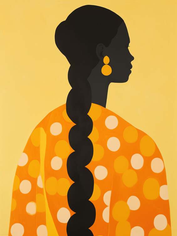 Poster Afrikanische Marktfrau mit Orangen