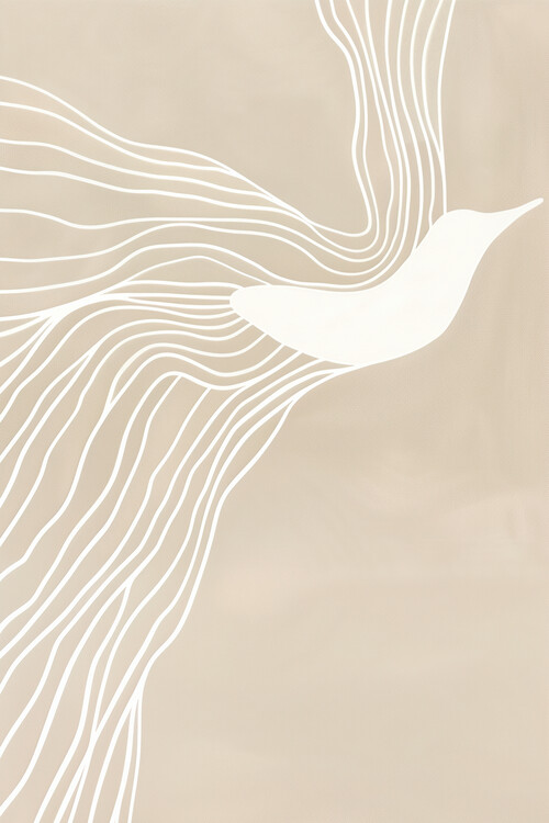 Poster Abstract Bird Flight Lineart