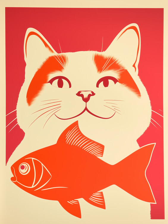 Poster The Cat Dreams of the Goldfish