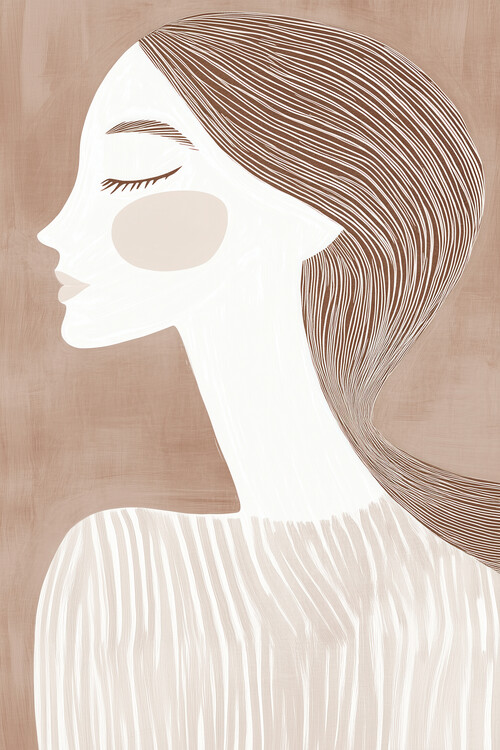 Poster Latte Woman with Stripes