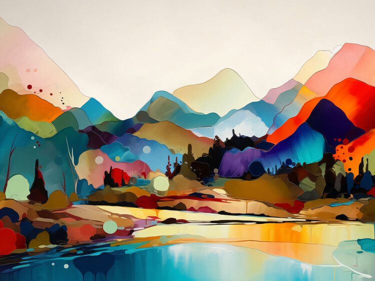 Plakat Abstract Landscape, Panorama Painting, wall decoration
