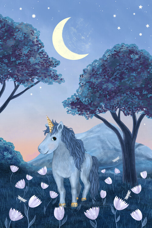 Poster Moonlight Unicorn