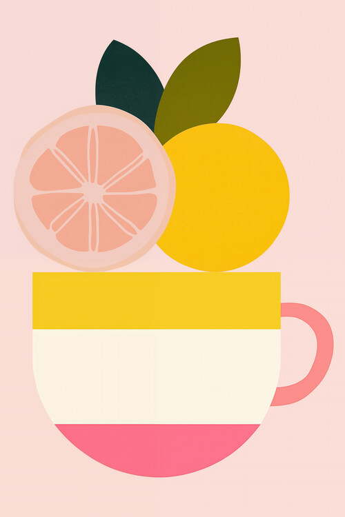 Poster An Abstract Cup Of Cold Lemon Tea