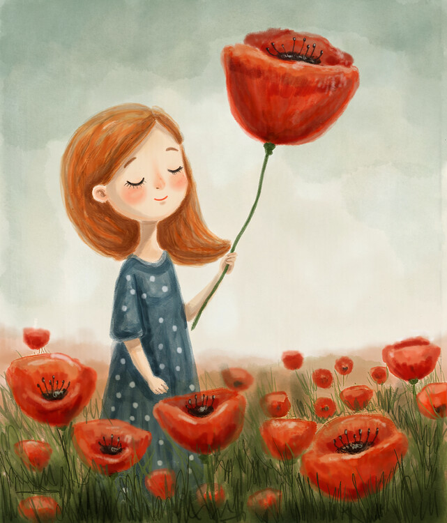 Poster In The Poppy Flower Field