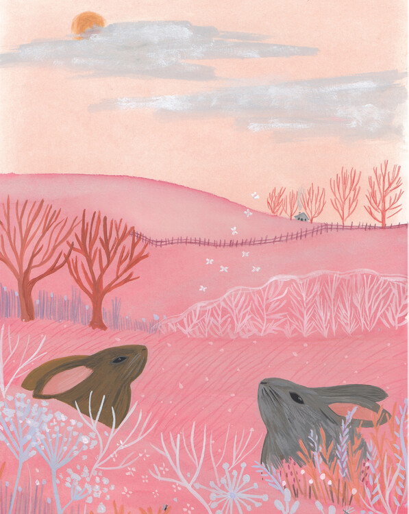 Poster Apart under the same sky - Whimsical Art Print