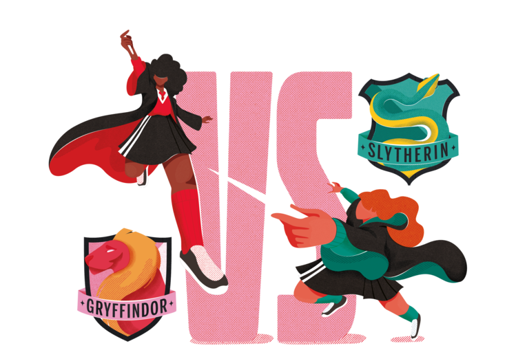 T-shirt Harry Potter - Gryffindor vs. Slytherin