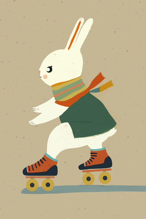 Poster Inline Skating Bunny