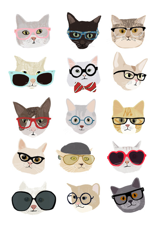 Poster Cats With Glasses
