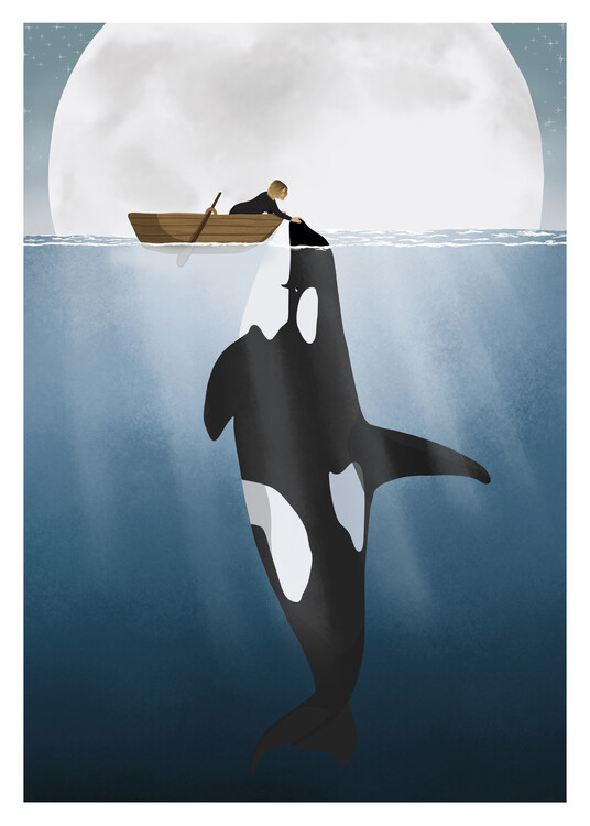 Levně Plakát, Obraz - Orca, ByKammille, 30 × 40 cm