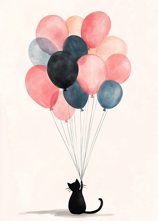 Poster The Cat and the Balloons